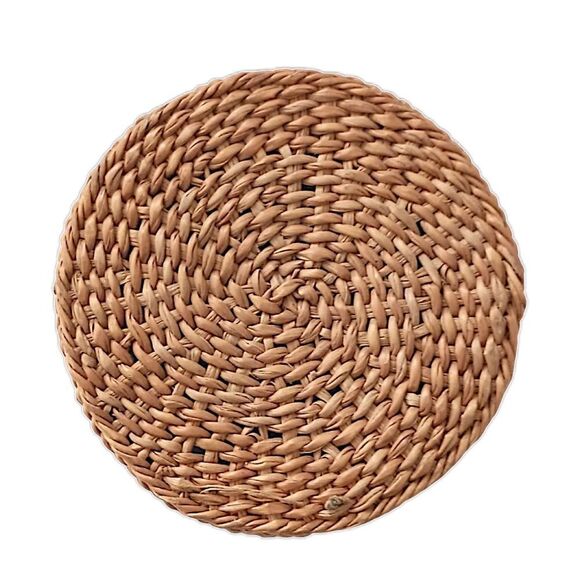 Vintage MINI Sweet Grass Basket Finely Woven Round Trinkets Bohemian Natural - Picture 4 of 15